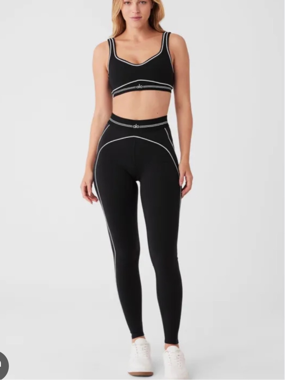 ALO Yoga Black & White Contrast Airbrush High-Waist Legging Set